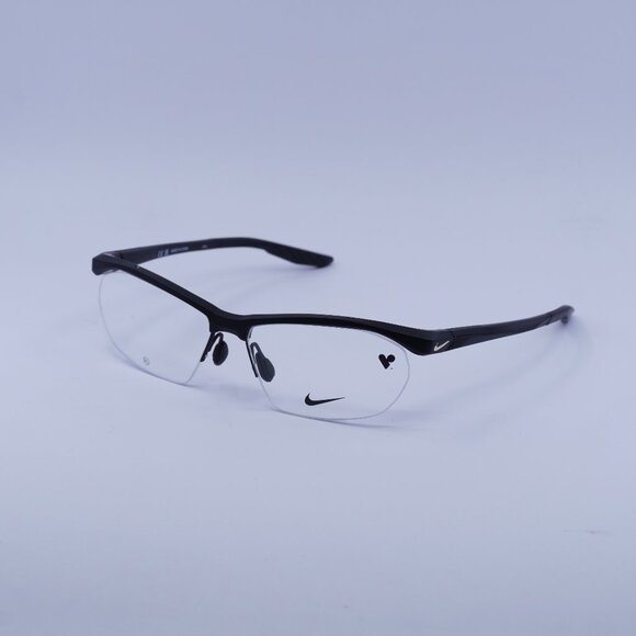 Nike NIKE 7401 001 Eyeglasses Matte Black 58mm Rectangle Frame - Picture 1 of 10
